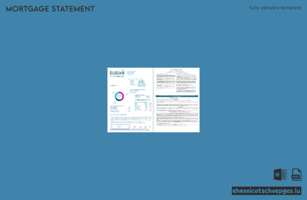 Togo Ecobank Bank Hypothekendarlehensabrechnung im Word- und PDF-Format, 4 Seiten 1,-2 Beispielvorschau